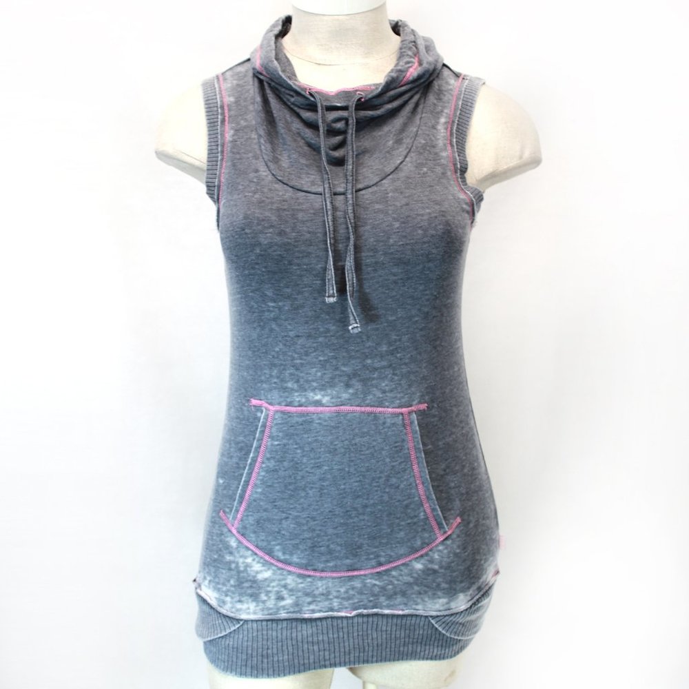 Marc New York Andrew Marc Women Grey Sports Cowlneck Sleeveless Top Tank Small - Picture 2 of 7